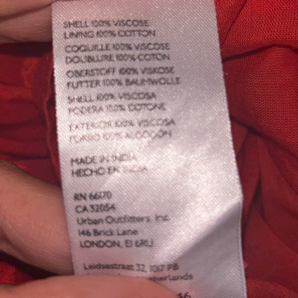 Urban Outfitters Vibrant Red Button-Up Top - Picture 3 of 3